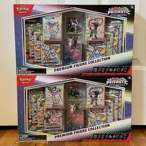 Pokemon TCG Prismatic Evolutions Premium Figure Collection Box LOT OF 2 SEALED